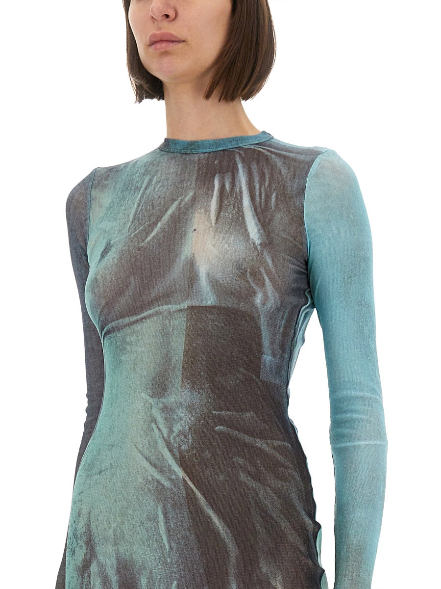 Jean Paul Gaultier Women "Water" Mesh Long Dress