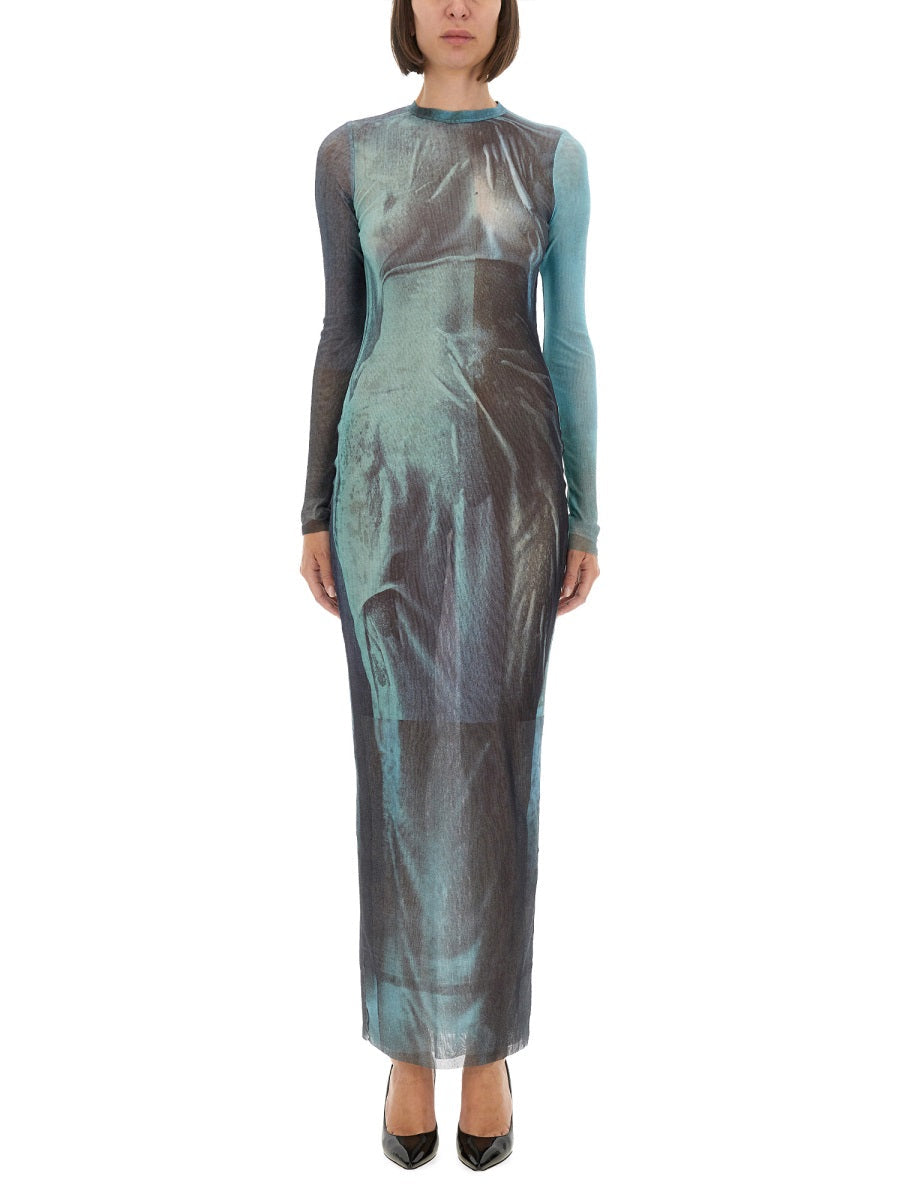 Jean Paul Gaultier Women "Water" Mesh Long Dress