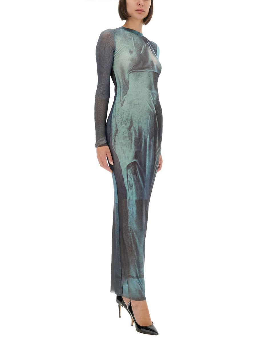 Jean Paul Gaultier Women "Water" Mesh Long Dress