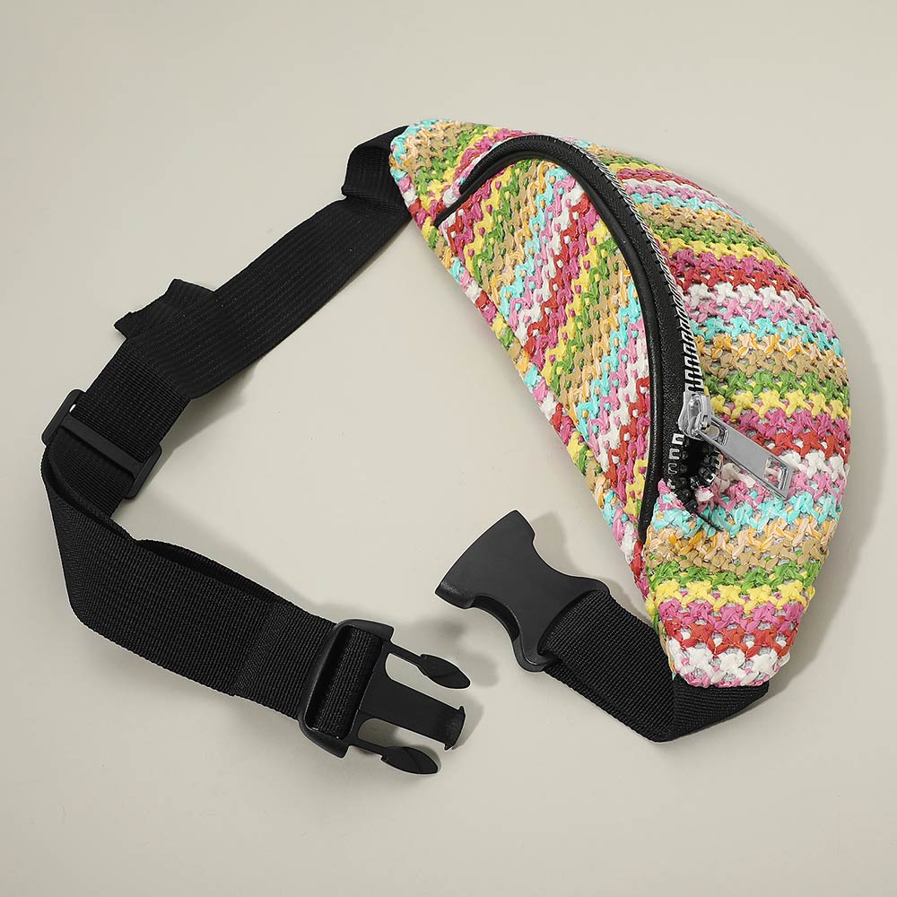 Boho Woven Embroidered Crossbody Belt Sling Fanny Pack Bag