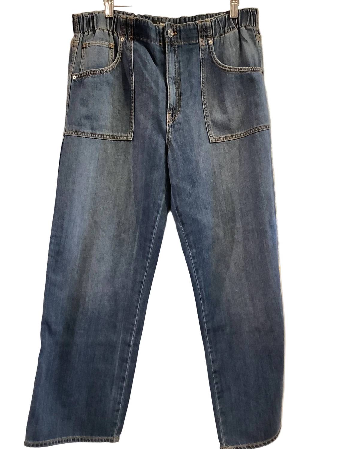 Remi Straight Leg Elastic Band Jeans In Summer Wind