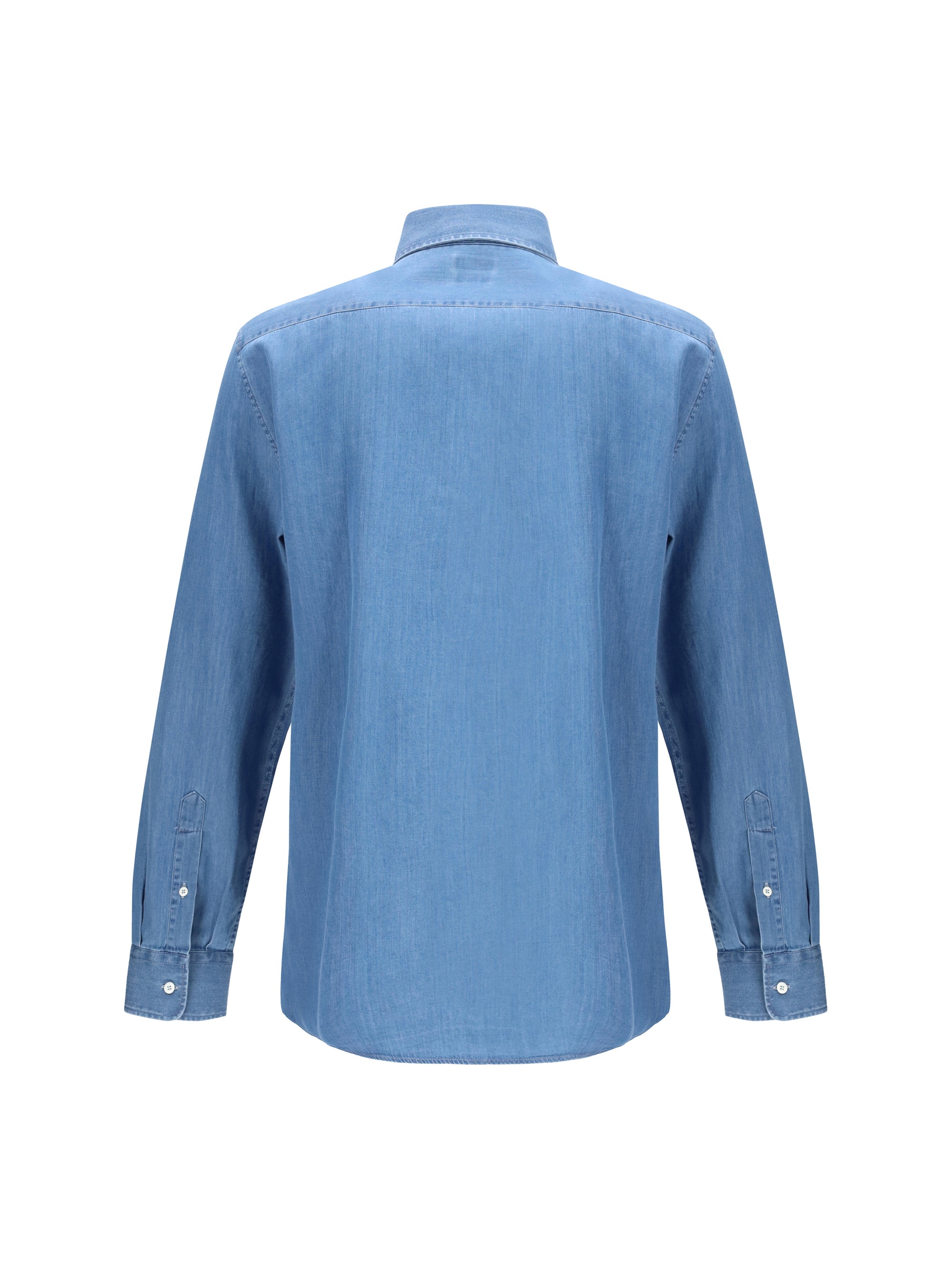 Brunello Cucinelli Men Cotton Denim Shirt