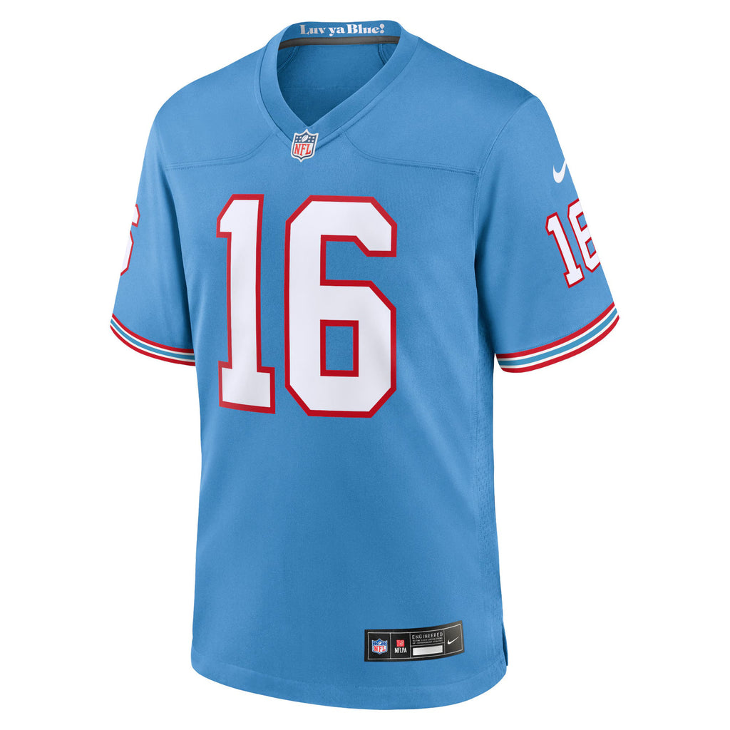 Tennessee Titans Treylon Burks Light Blue Oilers Throwback Alternate Game Player Jersey
