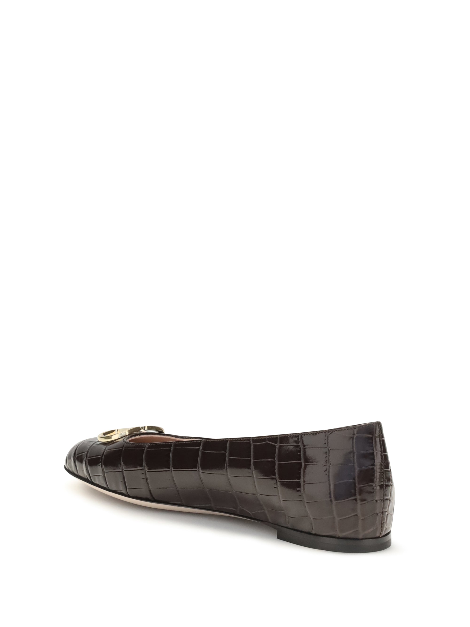 Valentino Garavani Women Vlogo Signature Croc-Effect Ballerinas