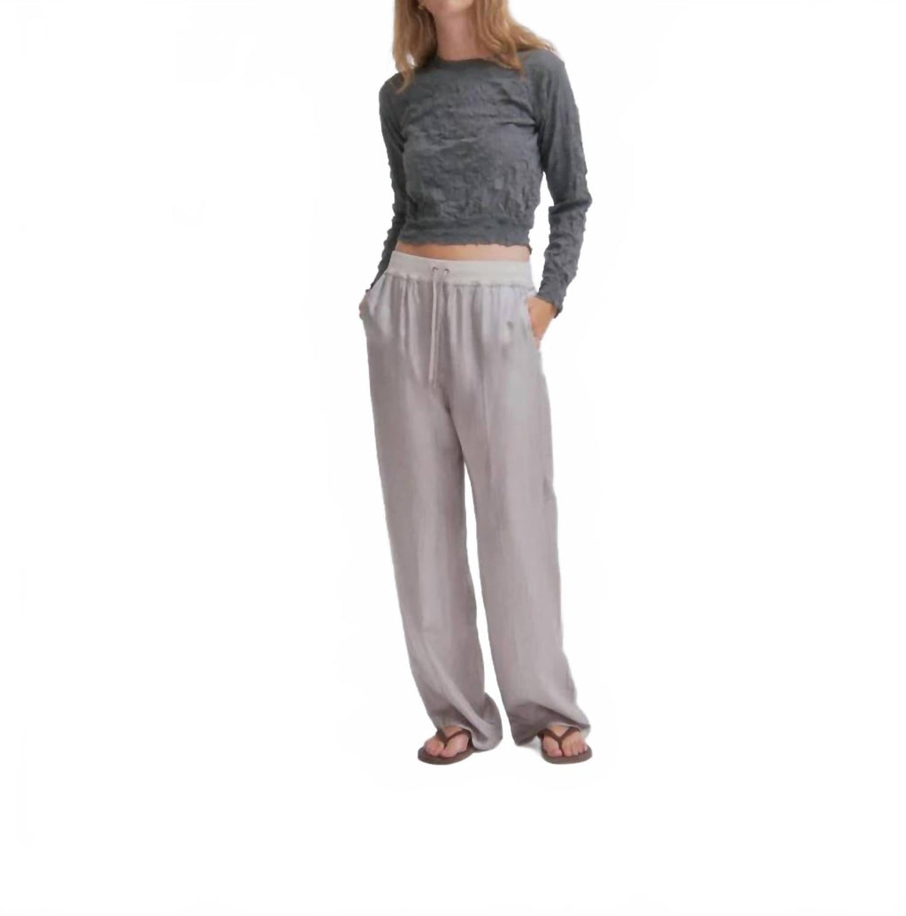 Crinkled Pullover Sweater In Steel