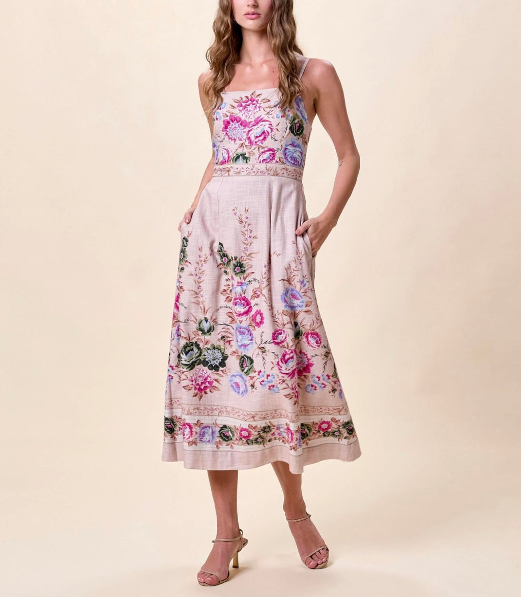 Trina Ankle Dress In Silva Print