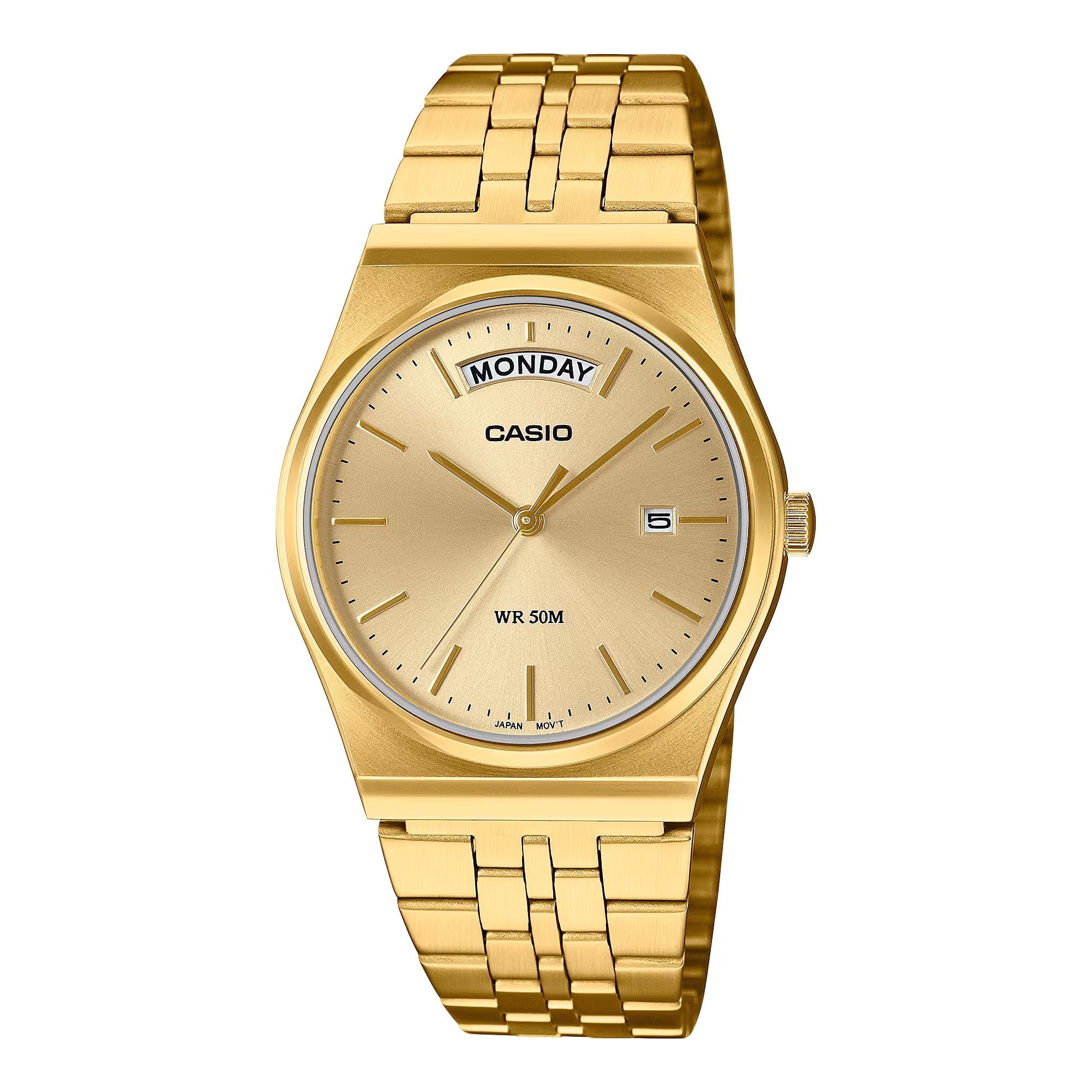 Casio Men’s Gold-Tone Stainless Steel Watch Champagne Dial - MTP-B146G-9AVDF