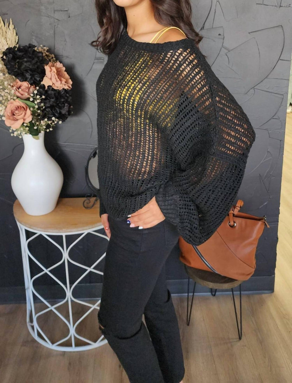 Crochet Sweater In Black