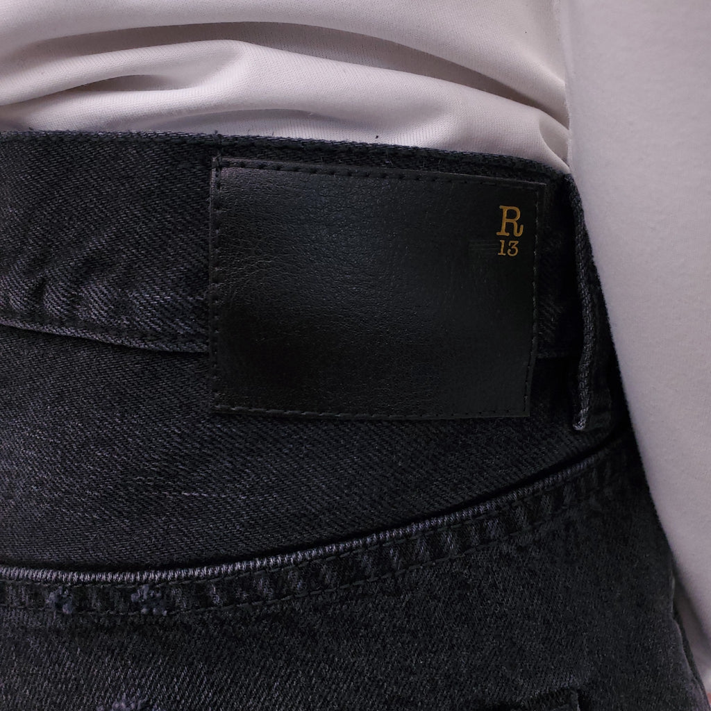 R13 BLACK 'BOYFRIEND' JEANS - SIZE 30