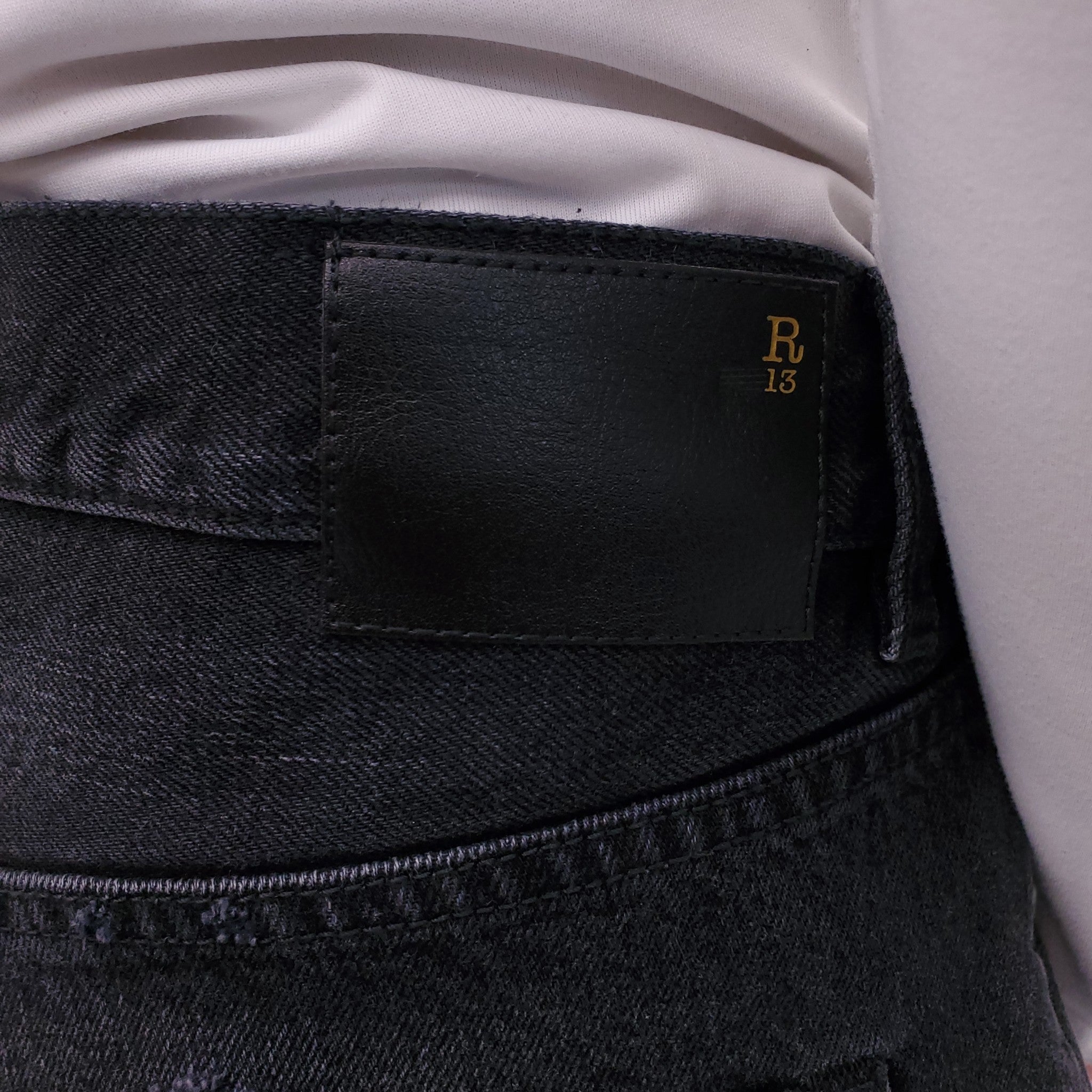 R13 BLACK 'BOYFRIEND' JEANS - SIZE 30