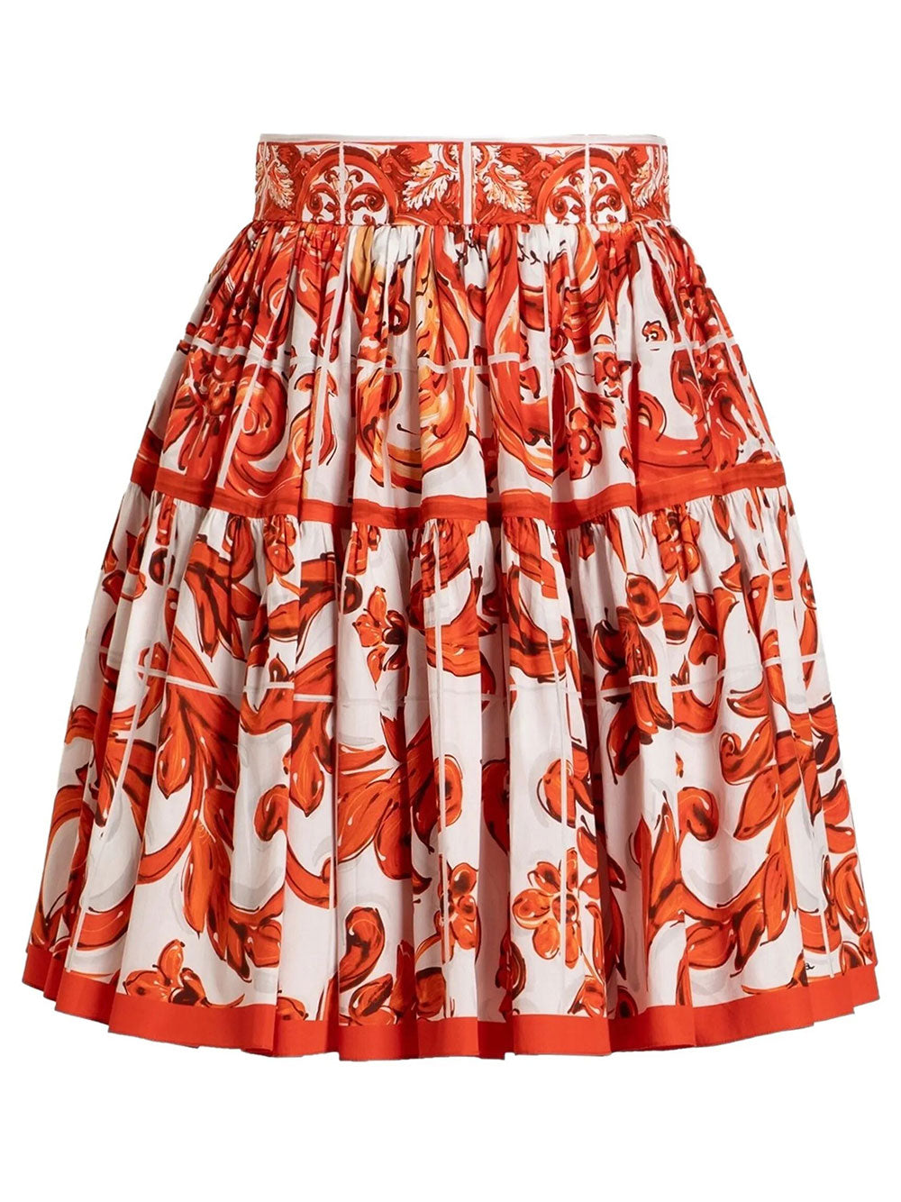 Dolce & Gabbana Women Majolica-Print Poplin Short Skirt