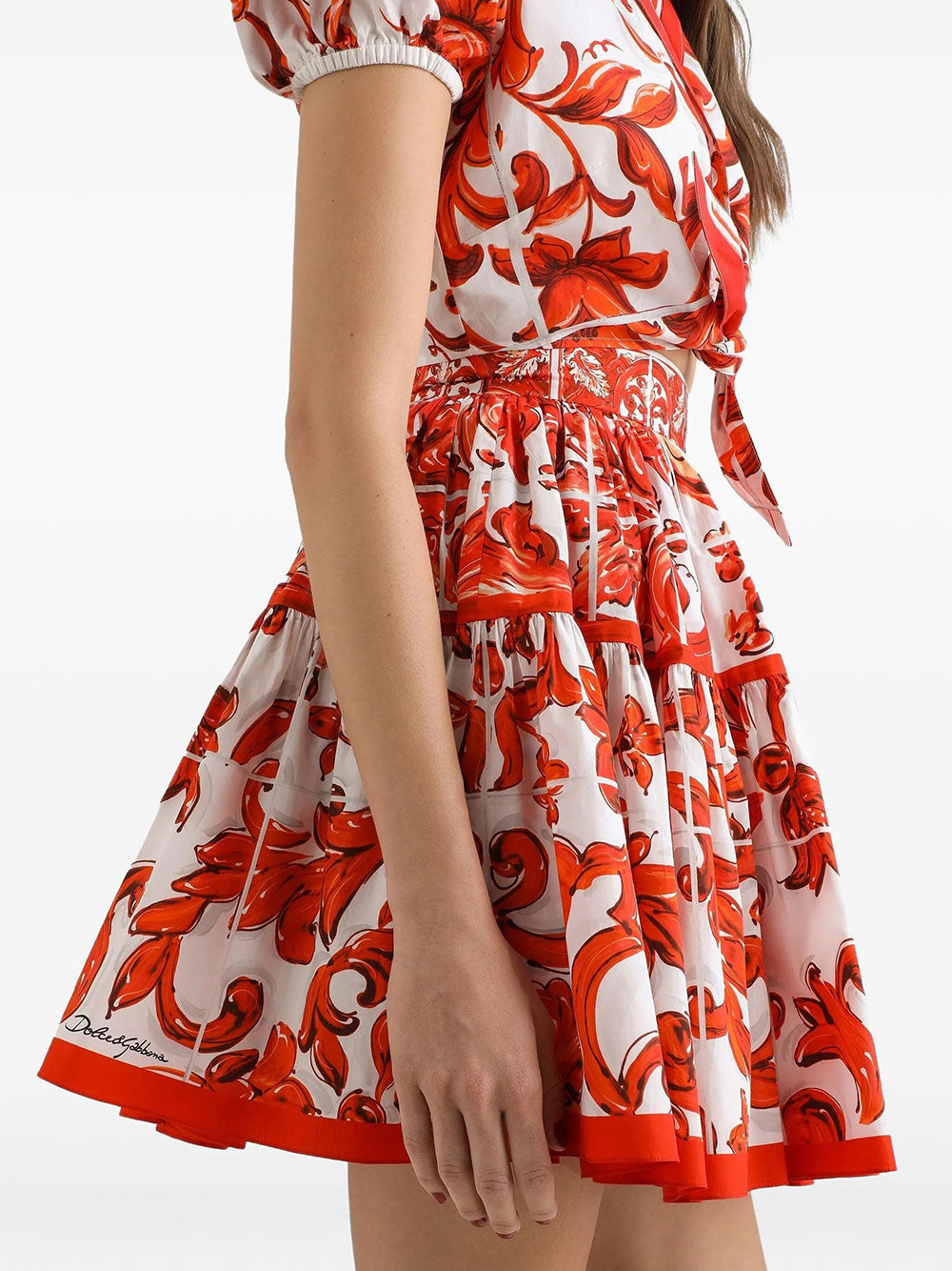 Dolce & Gabbana Women Majolica-Print Poplin Short Skirt