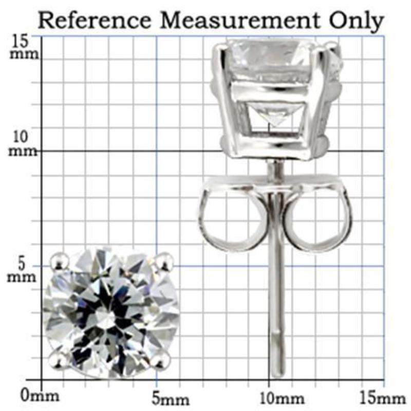 Rhodium 925 Sterling Silver Earrings with AAA Grade CZ in Clear