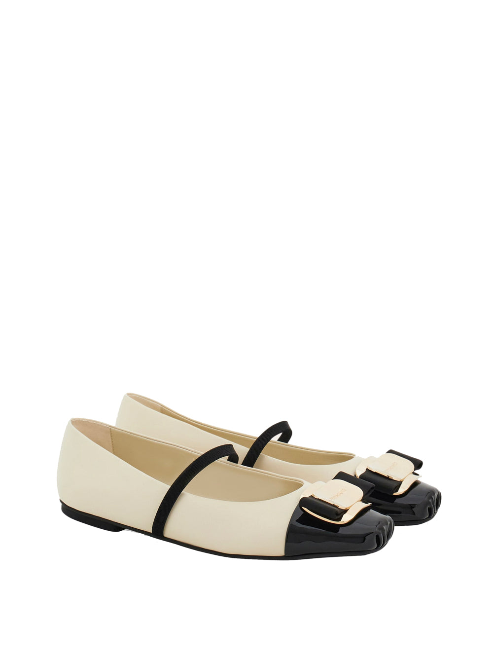 Ferragamo Women Bicolor New Vara Plate Ballerinas