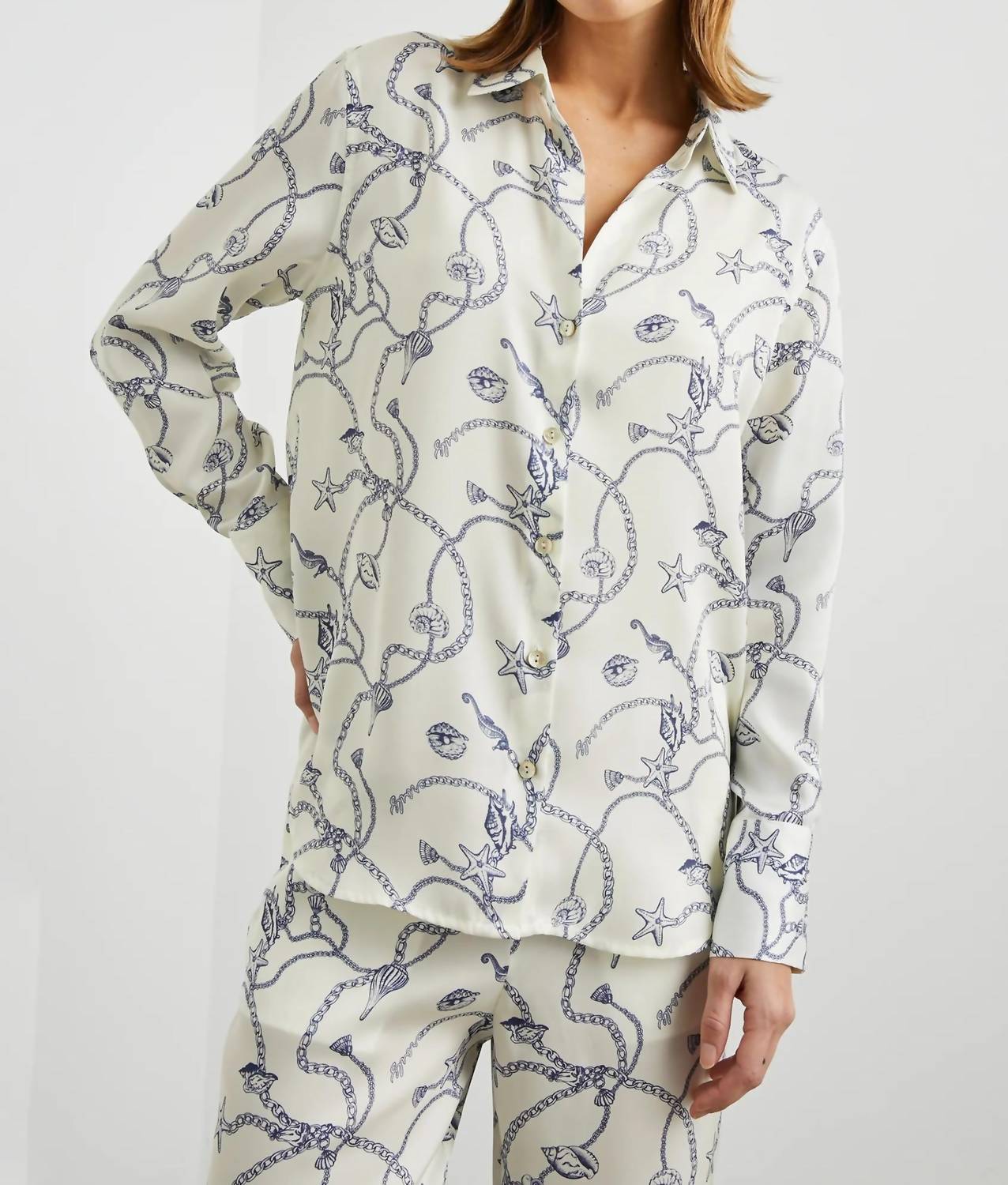 Ledger Long Sleeve Top In Nautical Chain