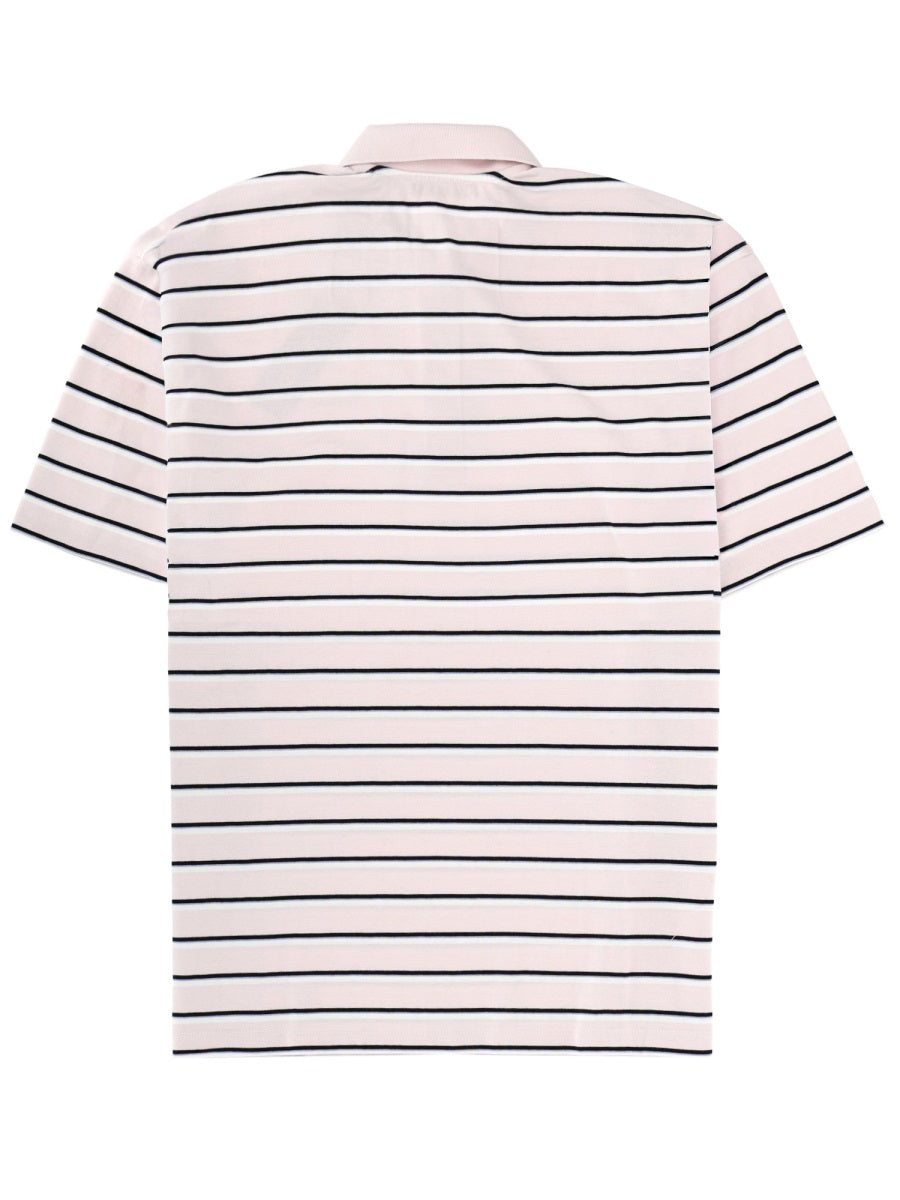 Rotate Women Striped Polo Shirt With Logo