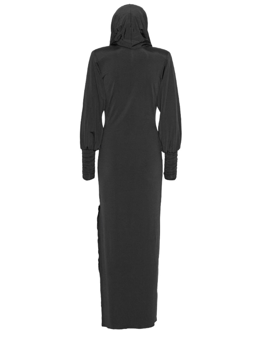 Rotate Women Long Dress With Hood