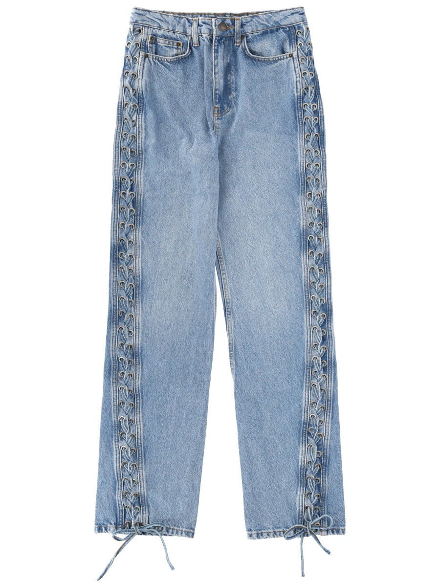 Rotate Women Jeans With Laces