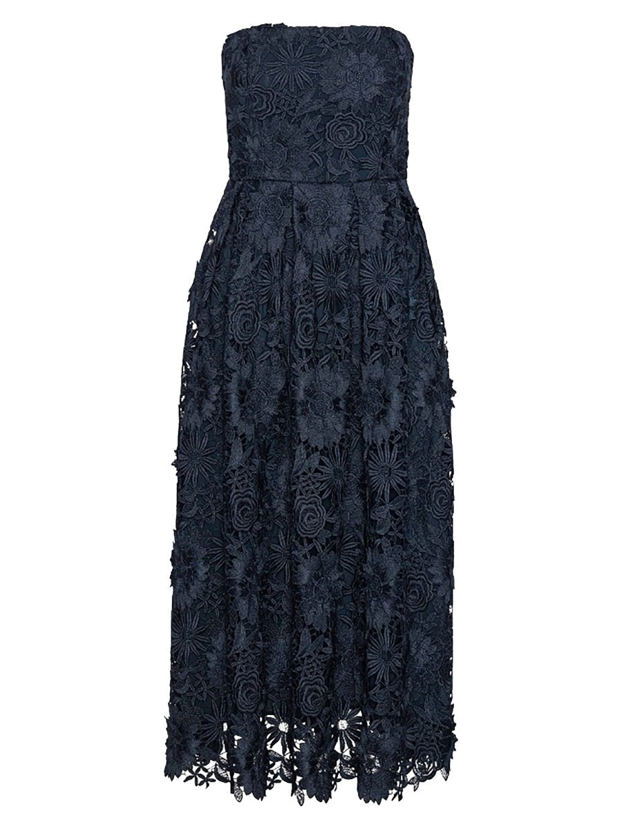 Rotate Women 3D Lace Midi Dress