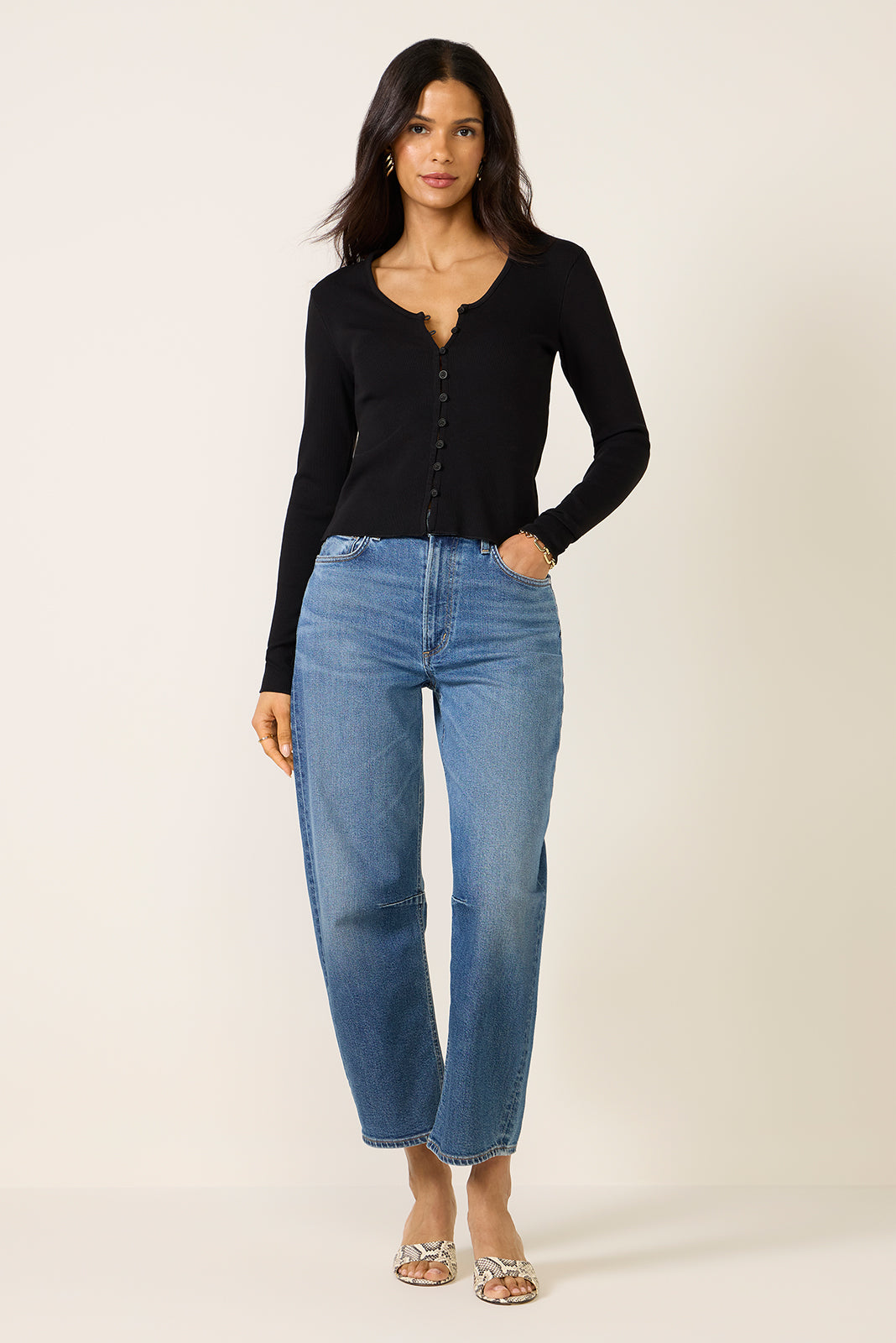 Women's Ribbed Button Up Top