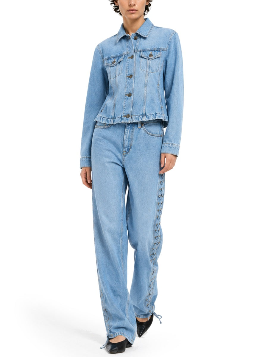 Rotate Women Jeans With Laces