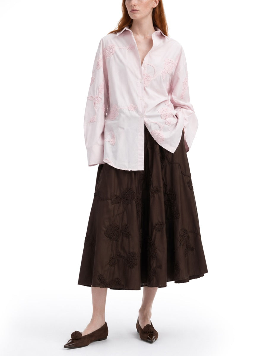 Rotate Women Oversized Shirt With Floral Details