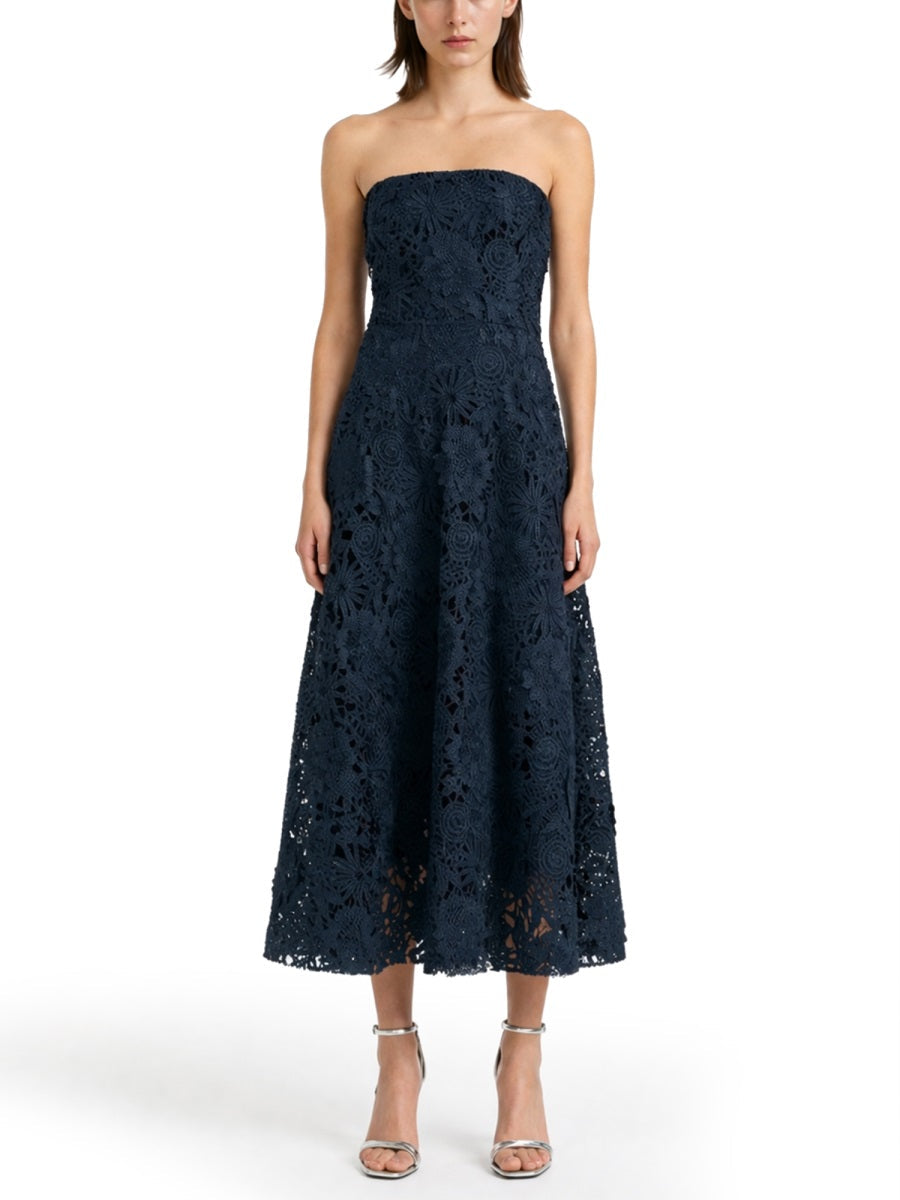 Rotate Women 3D Lace Midi Dress