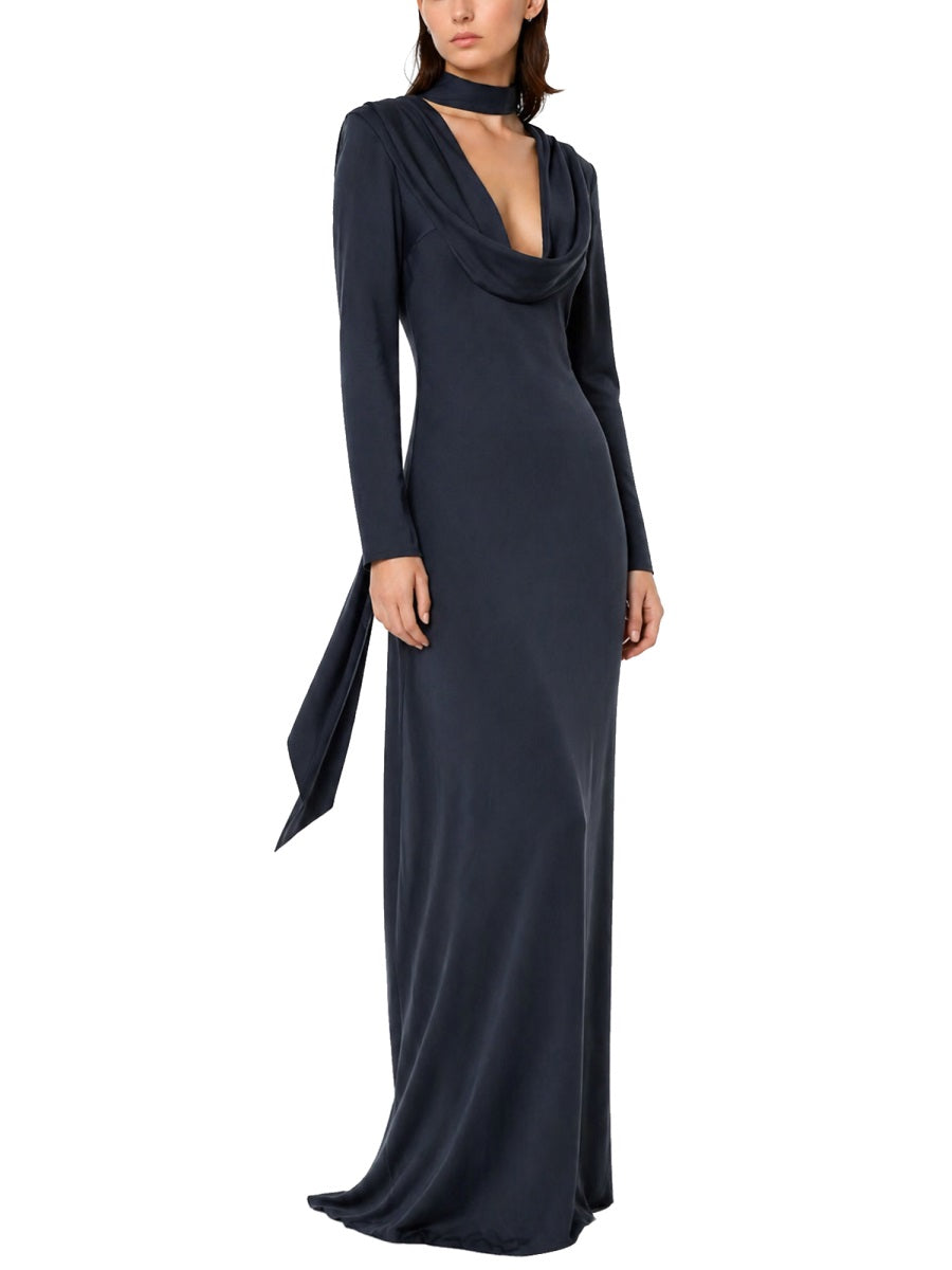 Rotate Women Long Draped Dress