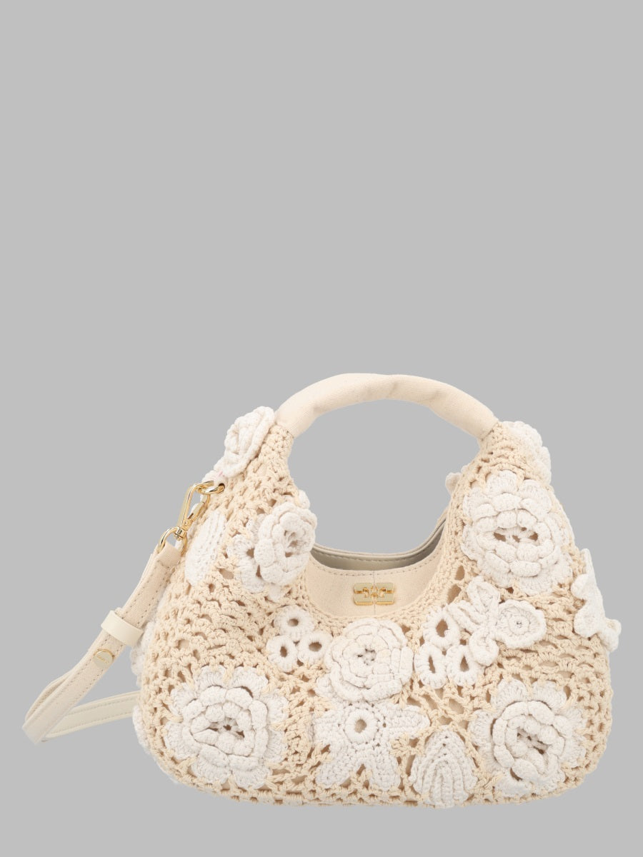 Ganni Women Borsa Hobo Mini In Crochet