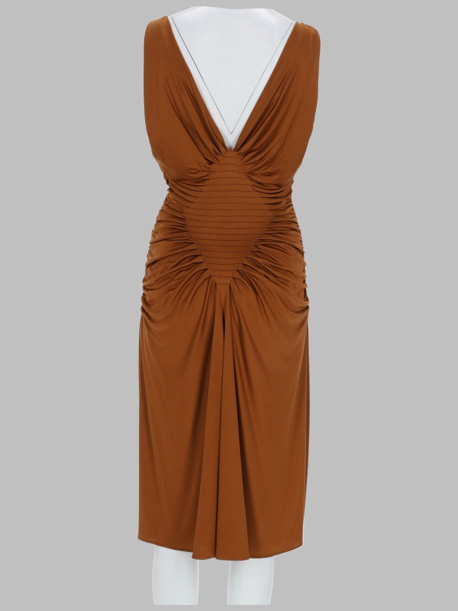 Versace Women Abito Midi In Jersey Di Viscosa