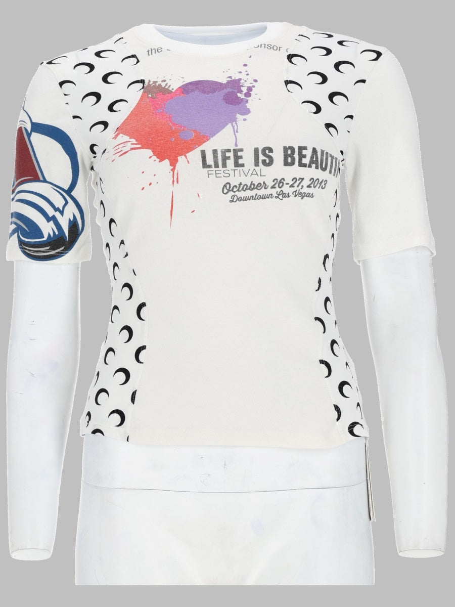 Marine Serre Women T-Shirt Upcycled Con Stampa