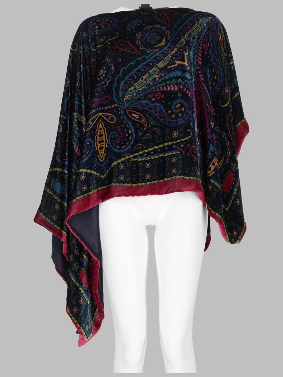 Etro Women Poncho Asimmetrico Con Stampa Paisley