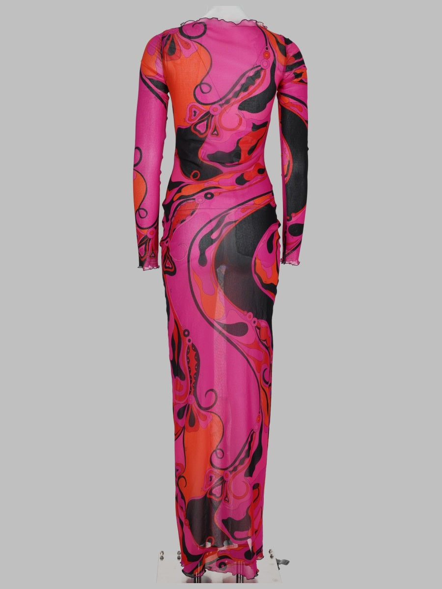 Pucci Women Abito Lungo Orchidee In Tulle