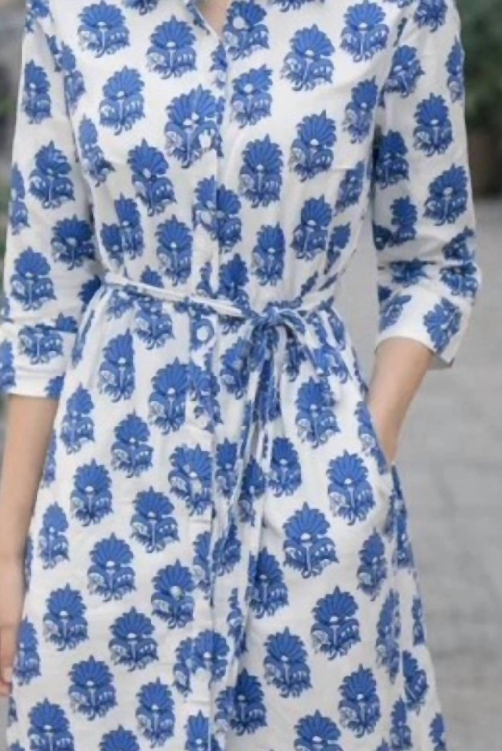Floral Shirt Dress In Blue