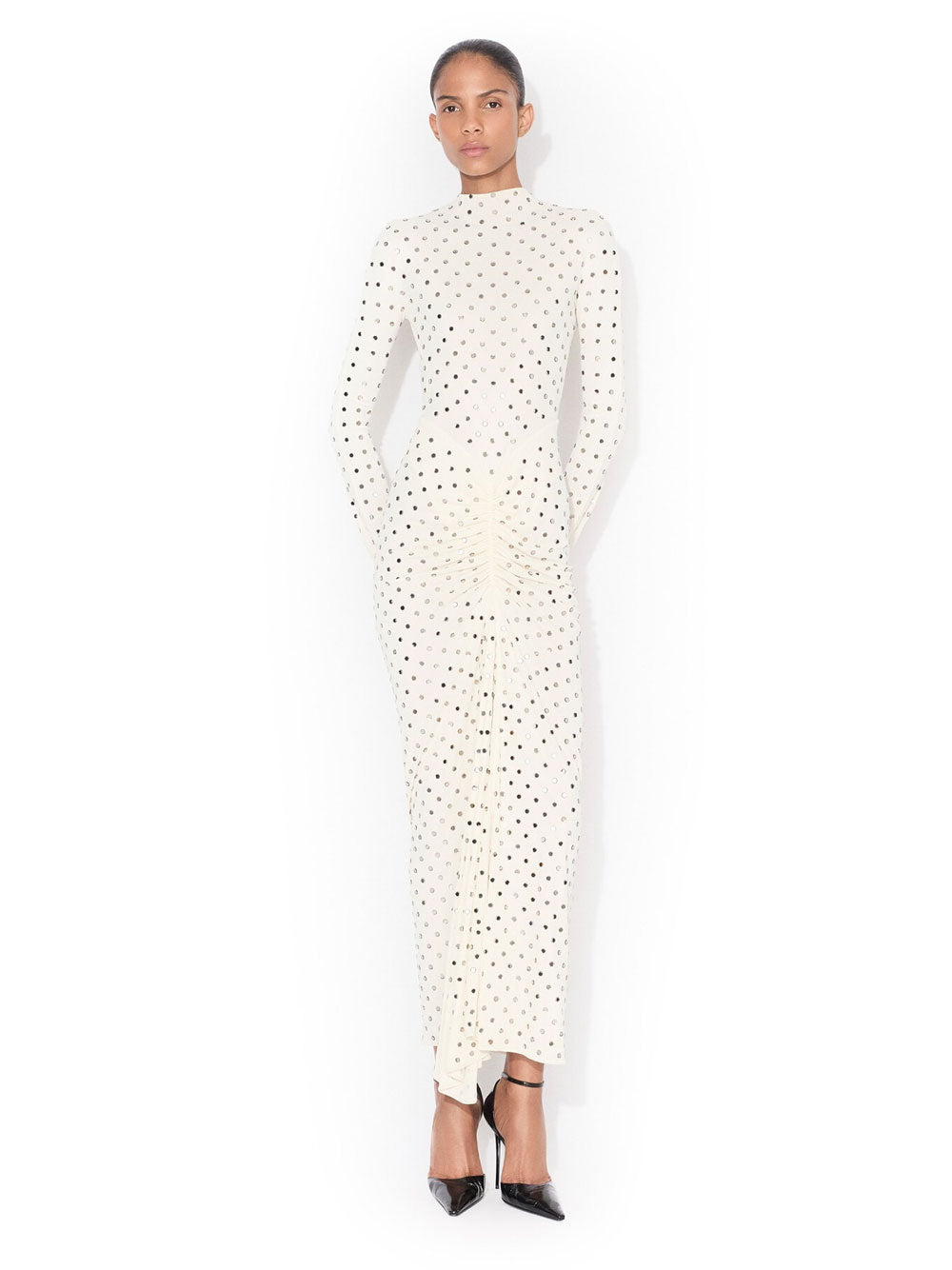 Alaia Women Draped Fluid Strass Jersey Dress