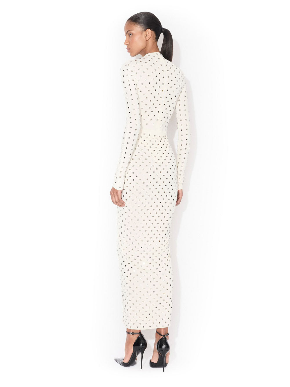 Alaia Women Draped Fluid Strass Jersey Dress