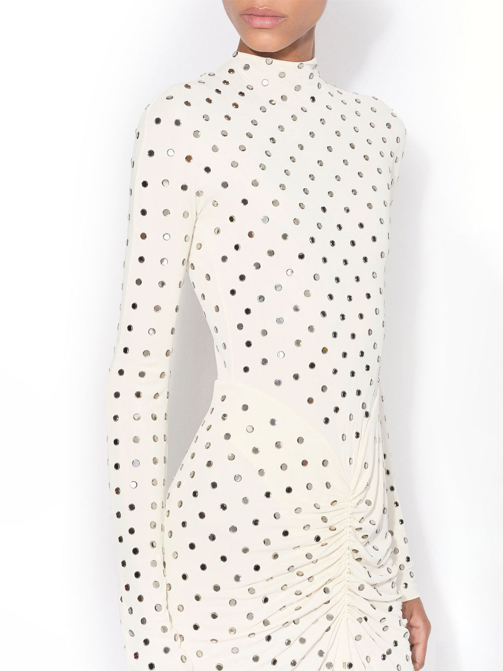 Alaia Women Draped Fluid Strass Jersey Dress