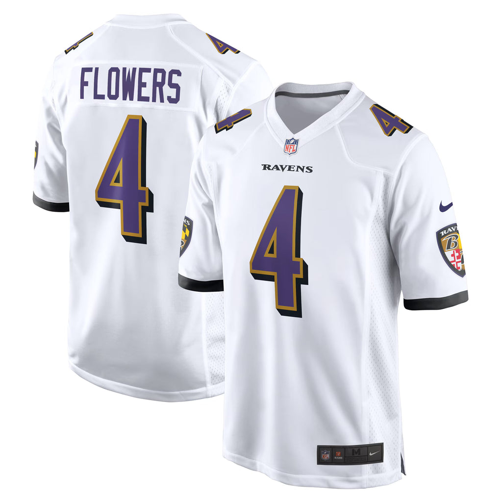 Baltimore Ravens Zay Flowers White Game Jersey