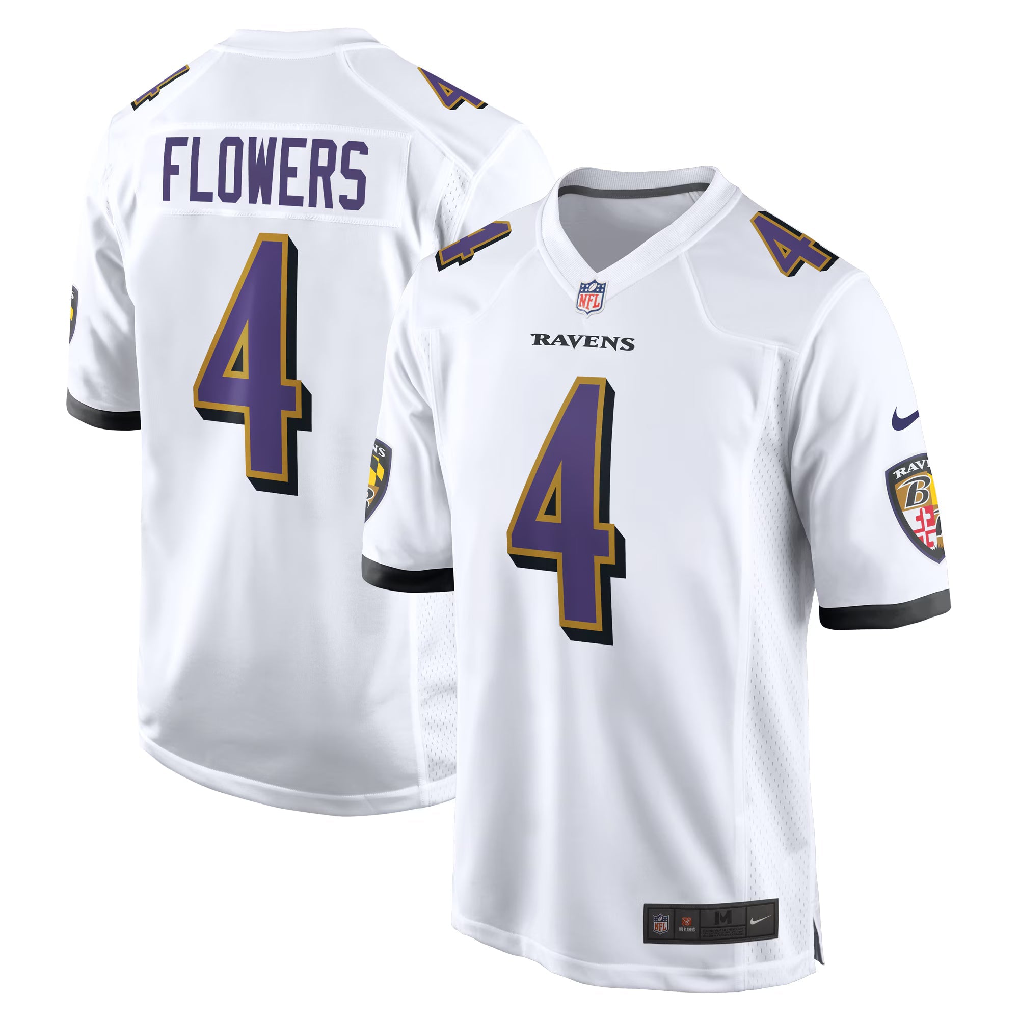 Baltimore Ravens Zay Flowers White Game Jersey