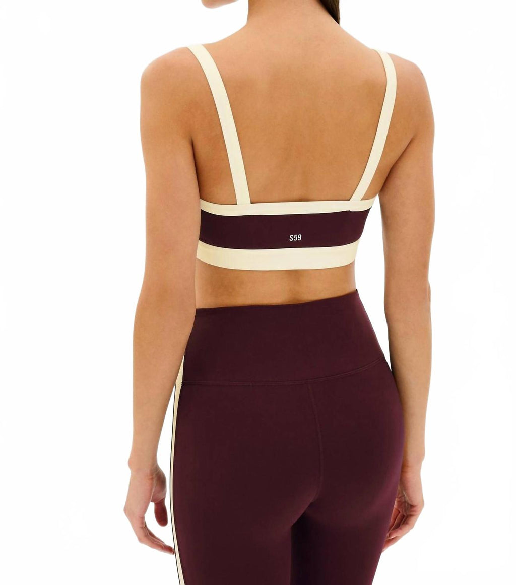 Monah Rigor Bra In Dark Cherry/cream