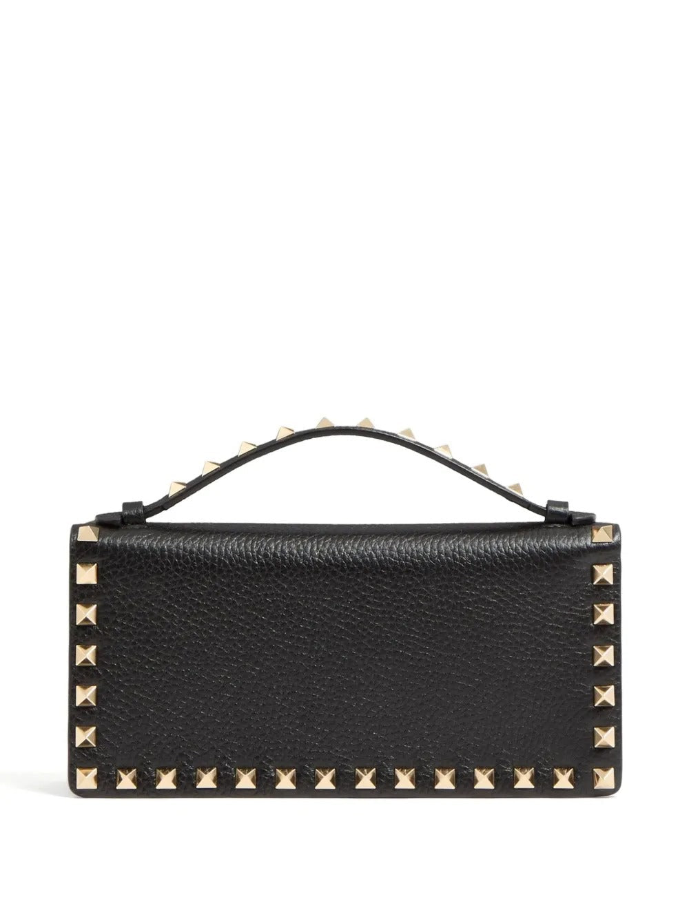 Valentino Garavani Women Rockstud Grainy Leather Wallet With Detachable Chain