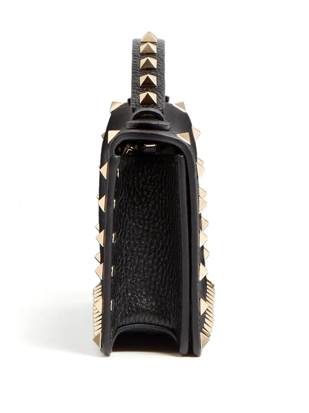 Valentino Garavani Women Rockstud Grainy Leather Wallet With Detachable Chain