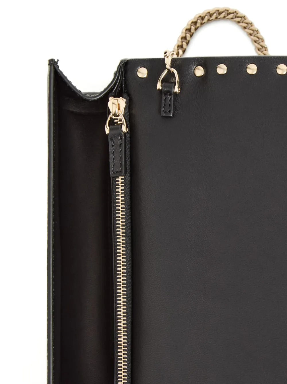 Valentino Garavani Women Rockstud Grainy Leather Wallet With Detachable Chain