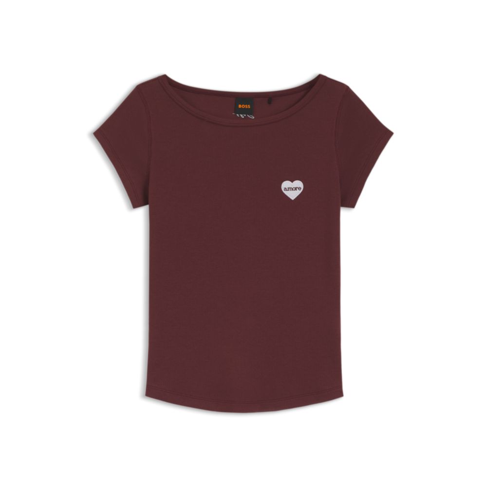 Stretch-cotton slim-fit T-shirt with artwork