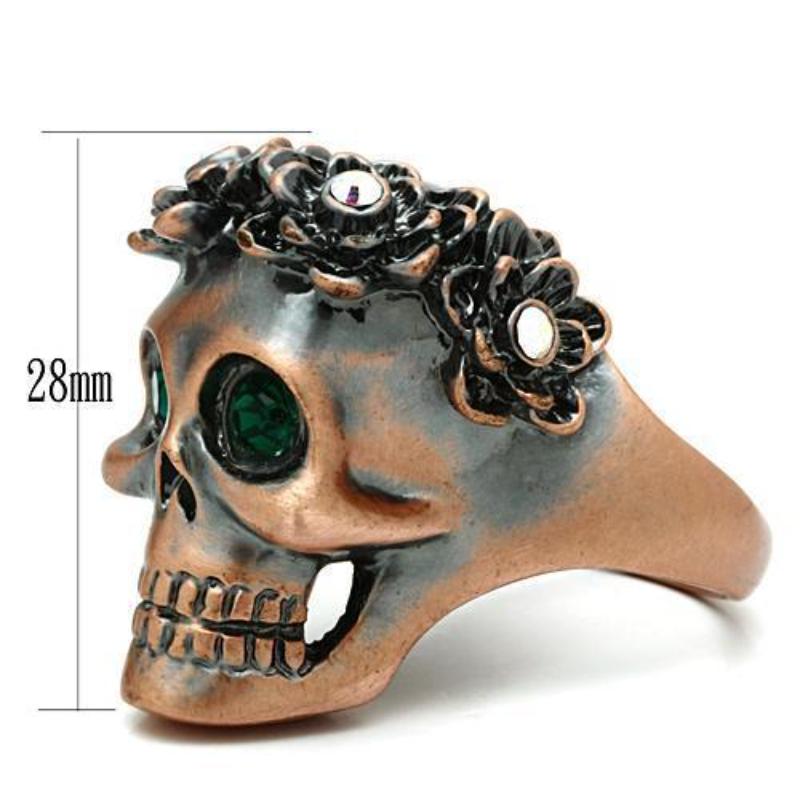Ancientry Gold White Metal Ring with Top Grade Crystal in Emerald