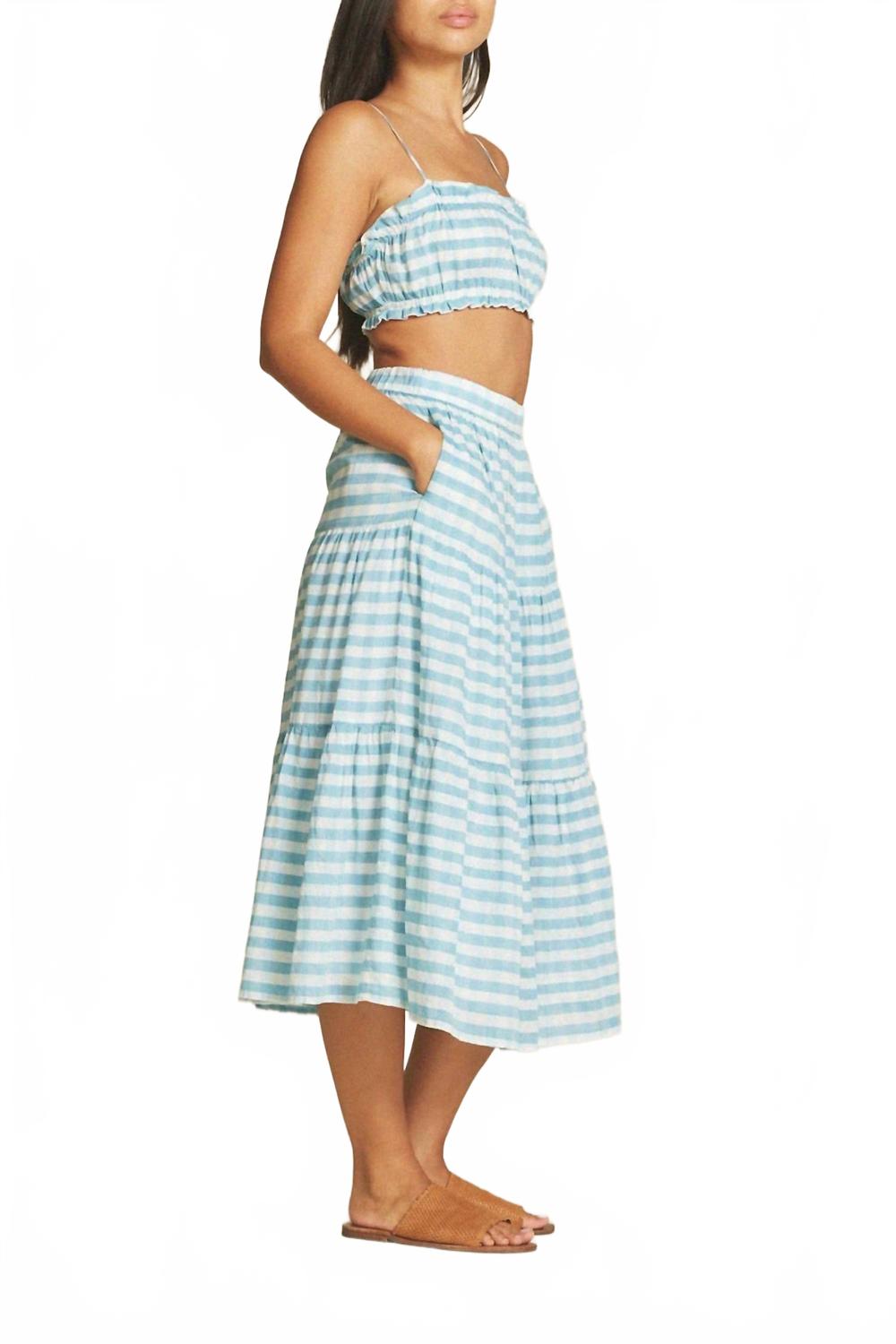 Makena Midi Skirt In Navagio Gingham