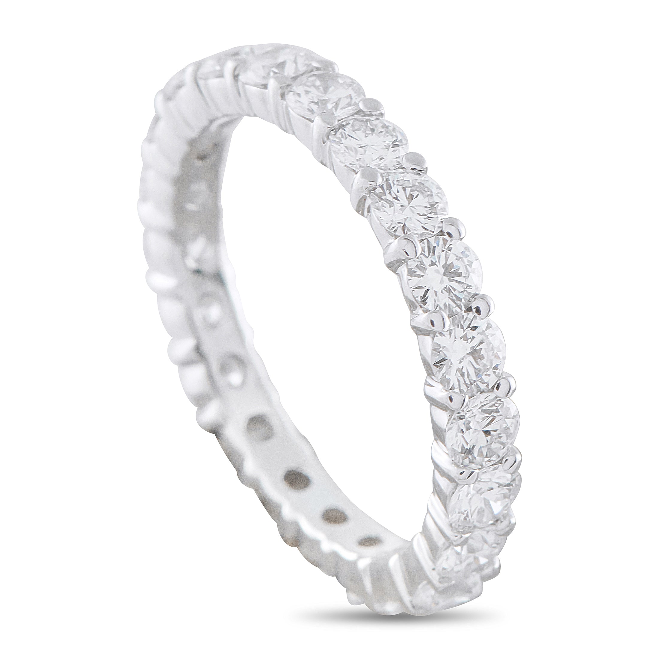 LB Exclusive 18K White Gold 2.34ct Diamond Eternity Band Ring MF16-041026