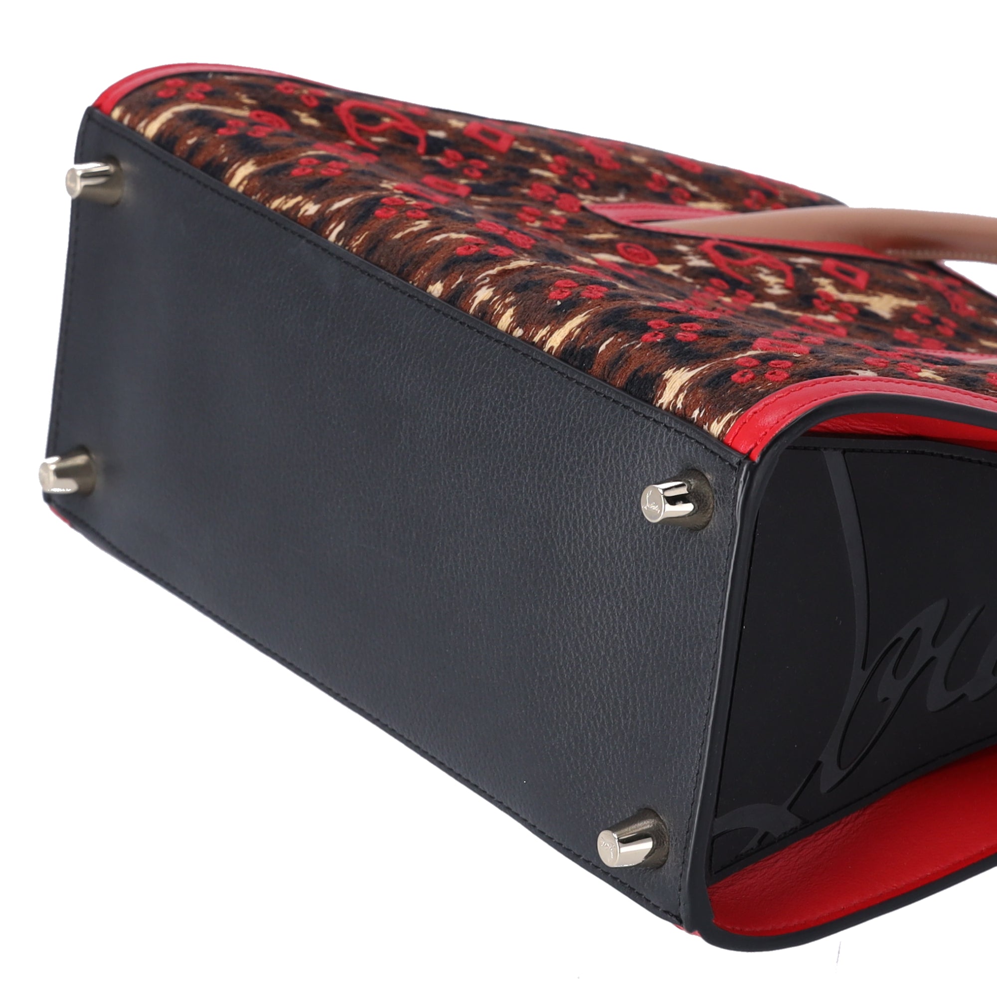 Christian Louboutin Paloma Medium Tote Embroidered Jacquard Leopard