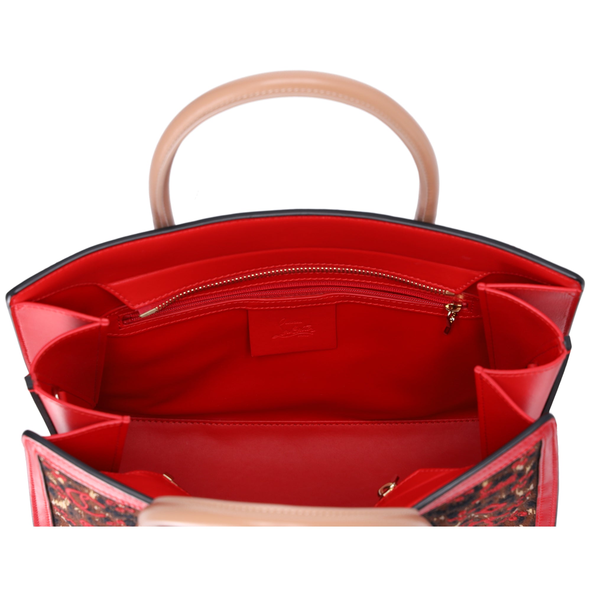 Christian Louboutin Paloma Medium Tote Embroidered Jacquard Leopard