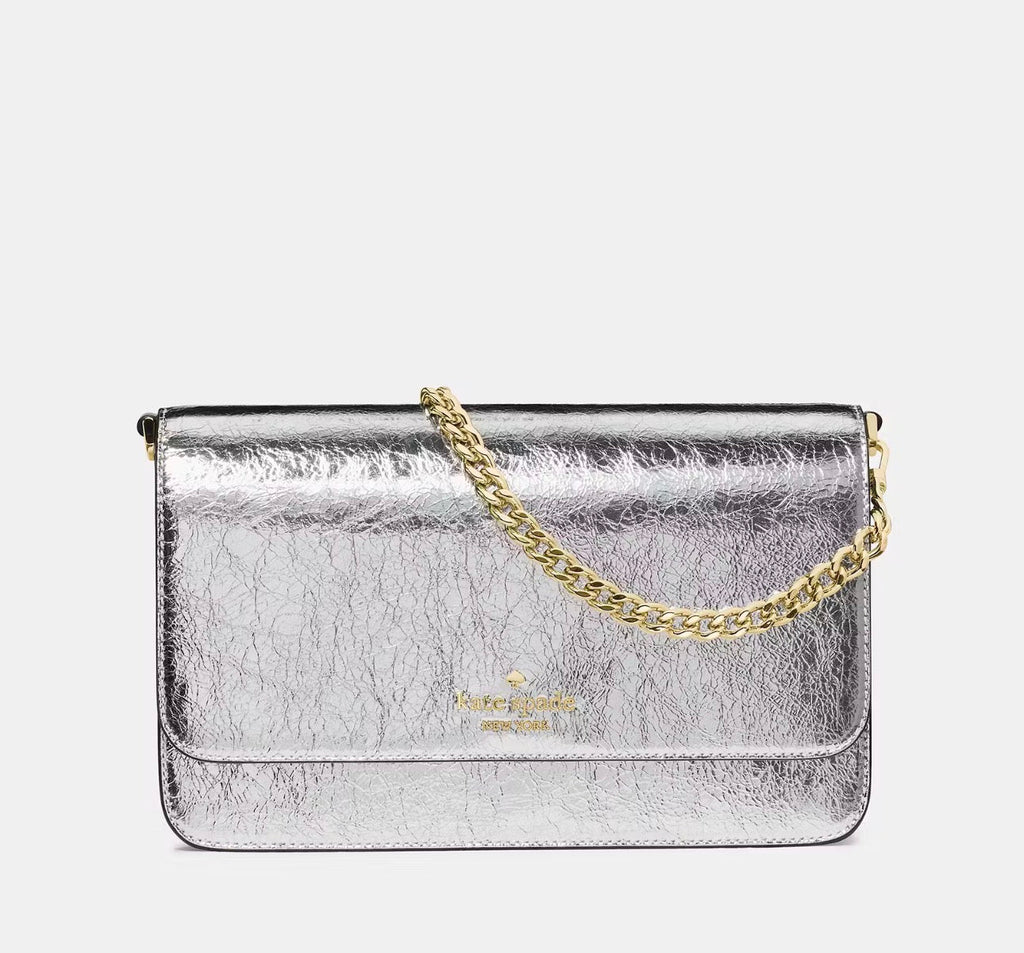 NWT Kate Spade Madison Willow Medium Convertible Crossbody Bag In Silver
